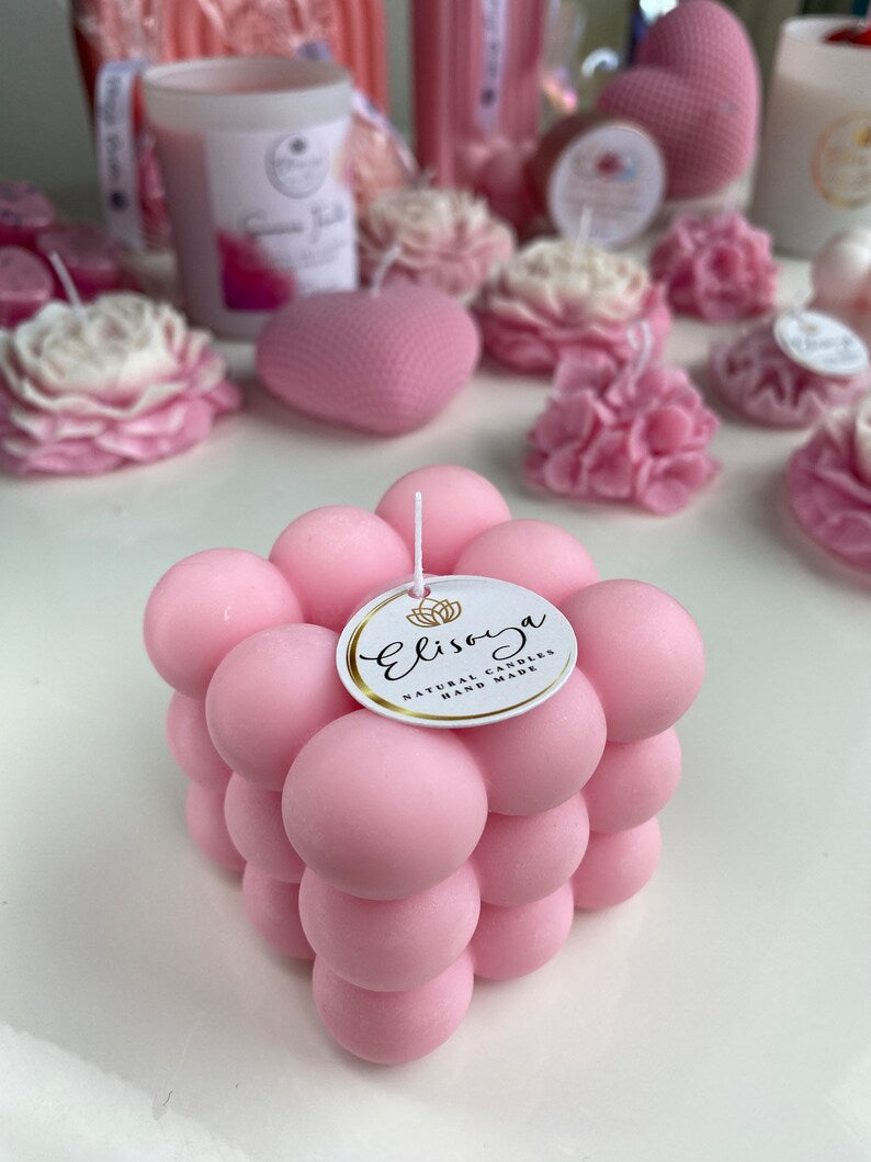 (Set of shops 2) Pink Bubble Candles