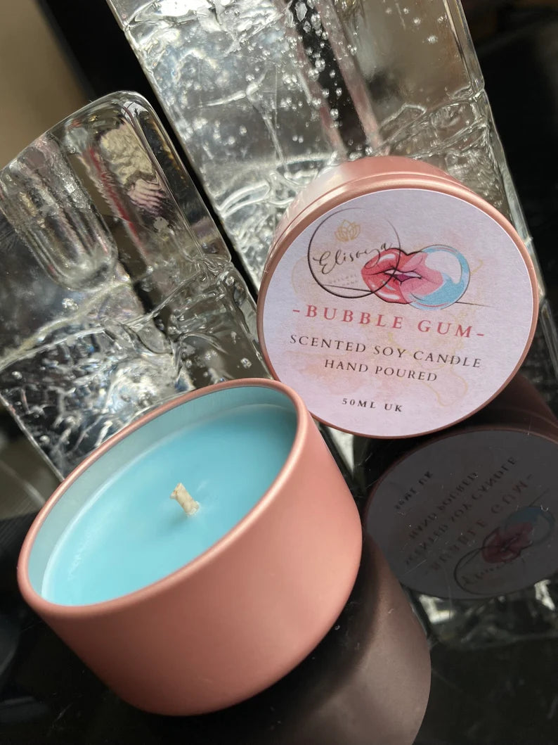 Small Scented Soy Candle - Bubble Gum