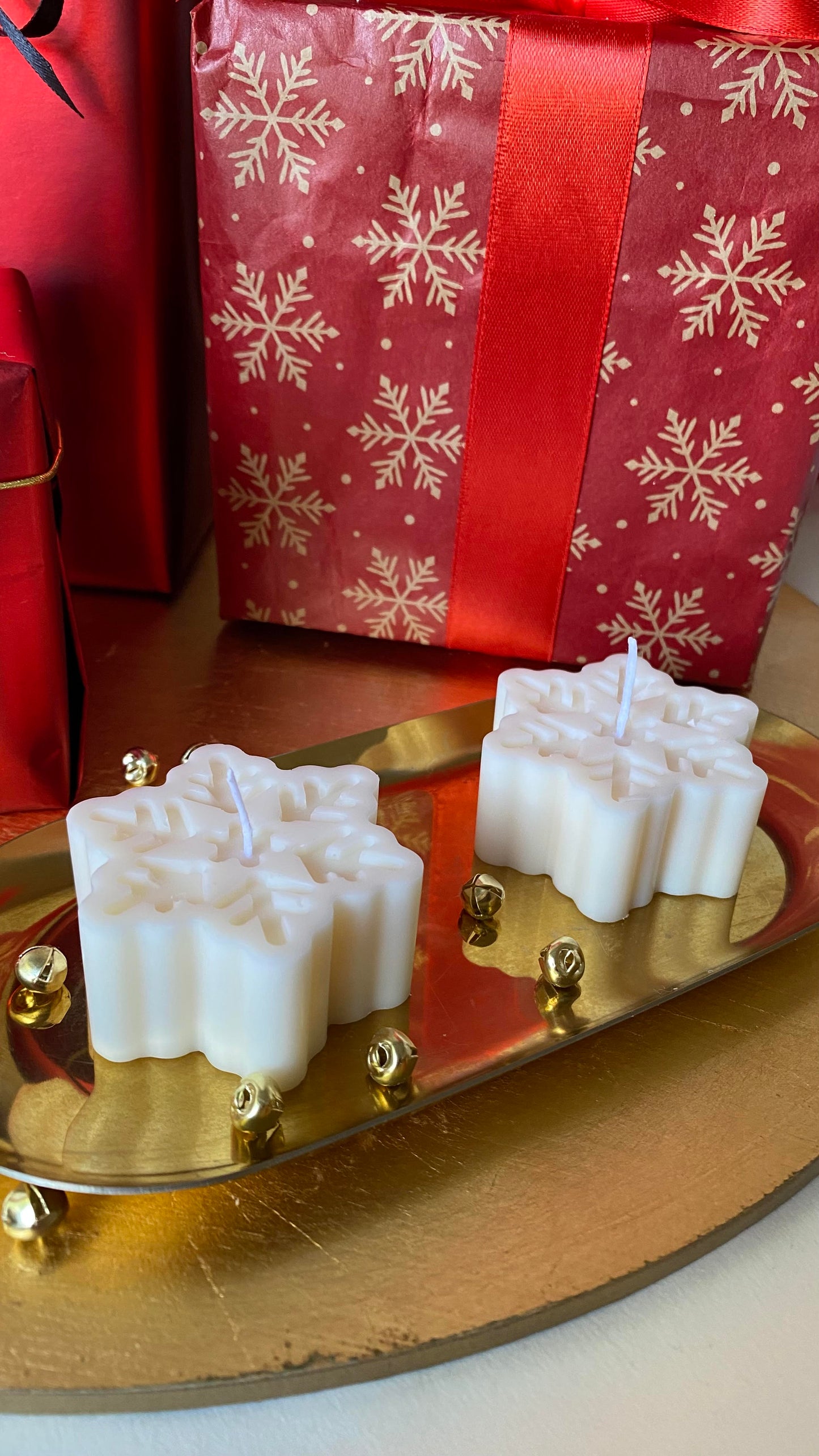 Snowflakes candle- Set of 2